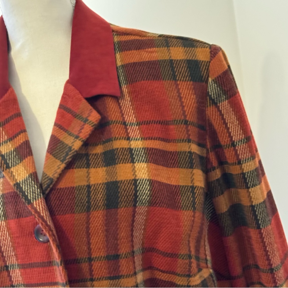 Lady Dorby Tweed Style Jacket plaid size 20WP - Picture 2 of 8